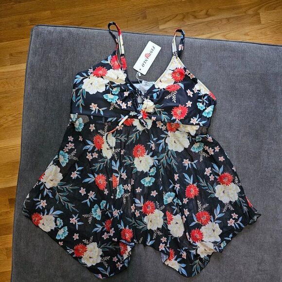 Finwanlo Womens Two Piece Swim Dress Mesh Tankini Top & Bottom Shorts Size XXL - Picture 8 of 14